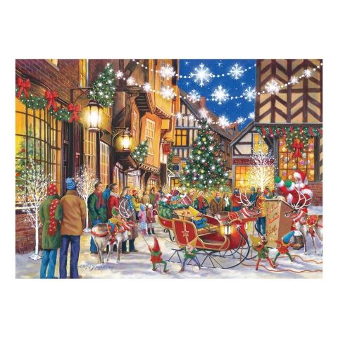 HOP Puzzle Der Weihnachtsmann schaltet die Lichter ein 500 Teile